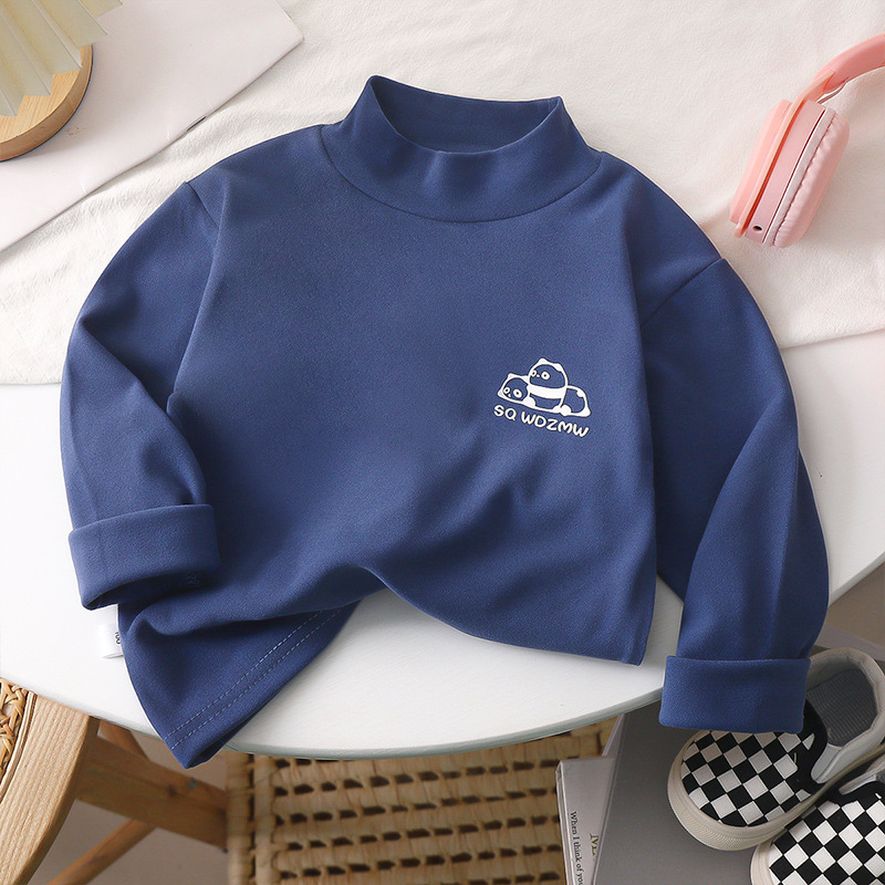 Los niños de media cuello alto de terciopelo camisa de fondo superior de invierno niños y niñas desgaste interior caliente primavera y otoño ropa media y grande ropa interior para niños image 11