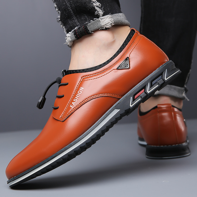 Men Oxford Synthetic Leather Leather Round Toe Office Footgear_voghion.com