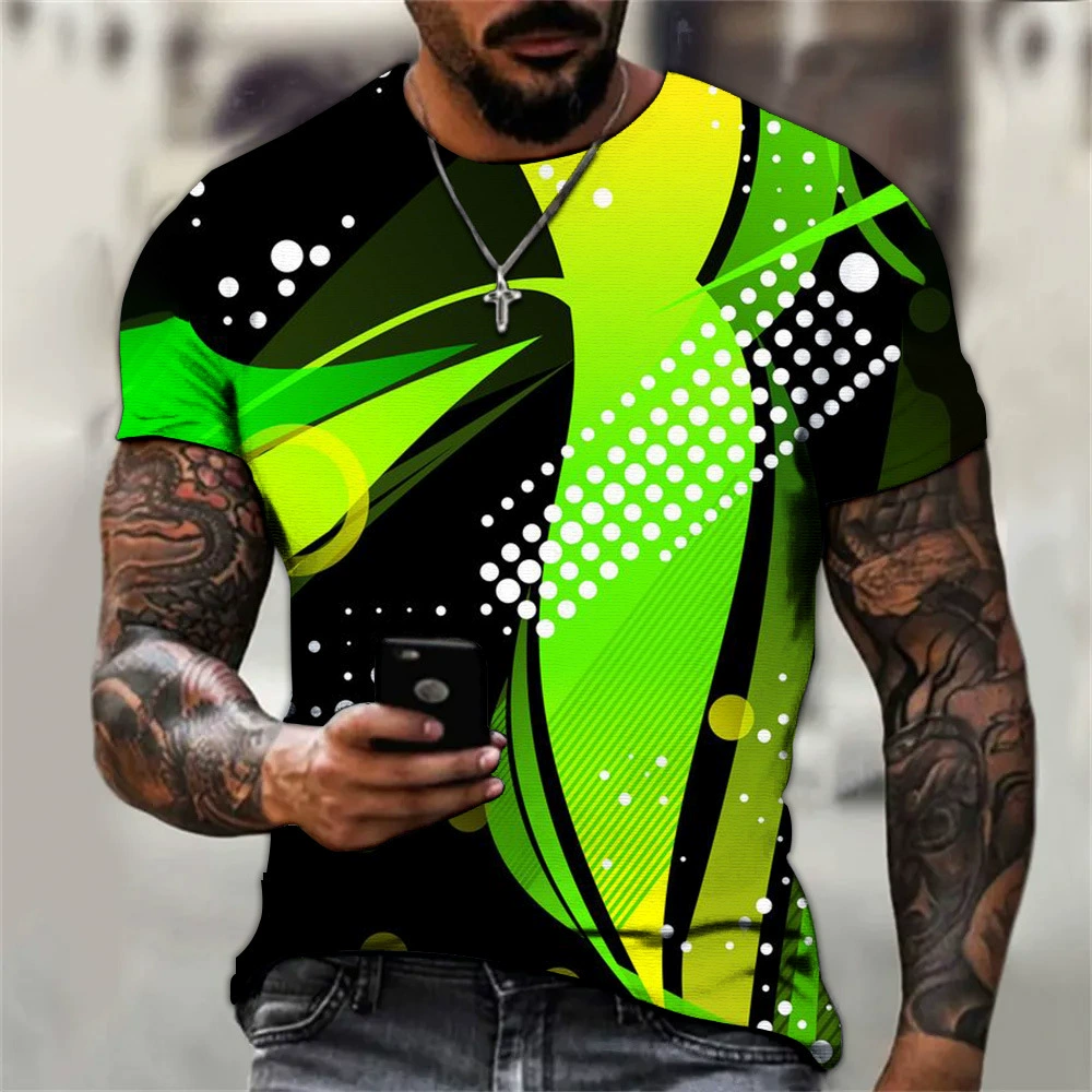 AliExpress Amazon Подростковая летняя 3D цифровая печать мужская футболка с круглым вырезом шить геометрический Графический мультфильм