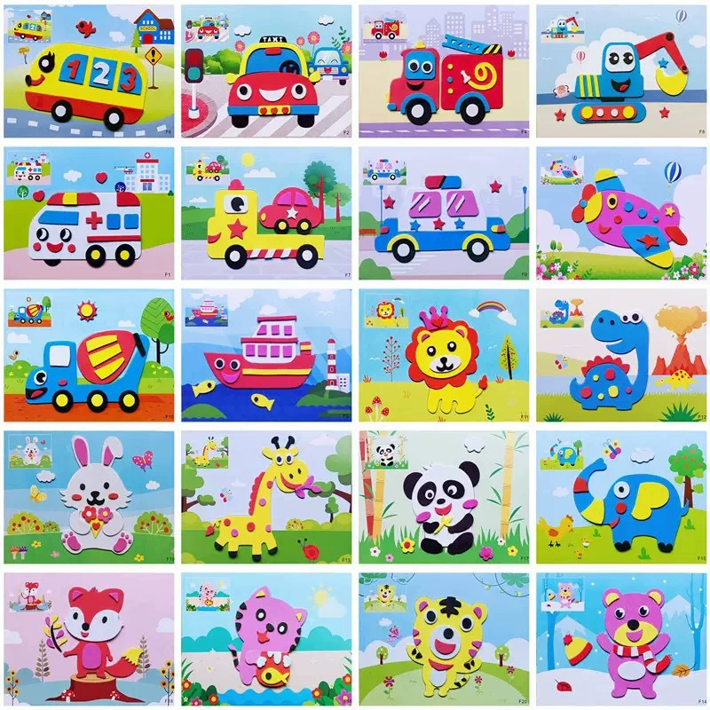 Маленькая EVA слоистая наклейка для детей, чтобы сделать пакет материалов 3D трехмерная губка, наклейка для детского сада деятельности ручной работы