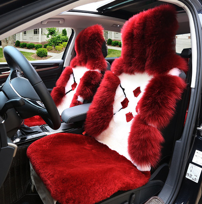 Pure wool automobile Seat cushion Fur one winter automobile cushion Length Plush Carved designs winter keep warm cushion