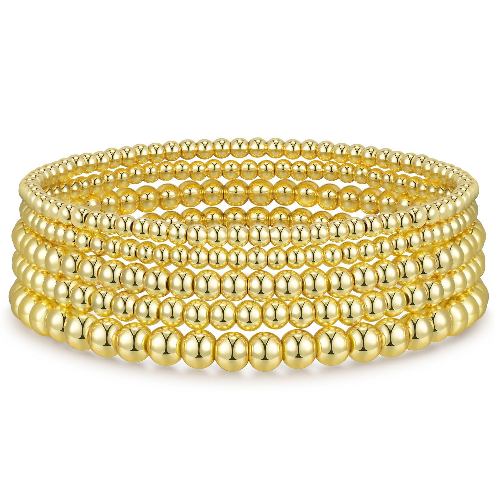 Cross-Border Hot-Selling Elastic Cord 3/4/5/6/8mm Beaded Stackable Bracelet Set, Fashionable and Simple