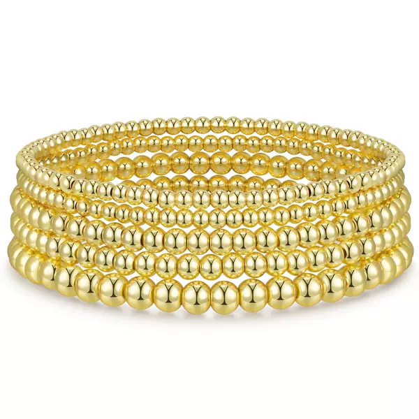 Cross-Border Hot-Selling Elastic Cord 3/4/5/6/8mm Beaded Stackable Bracelet Set, Fashionable and Simple