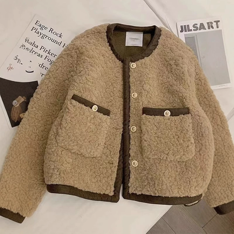 Демисезонная бархатная куртка, свободный крой, стиль Chanel, увеличенная толщина
