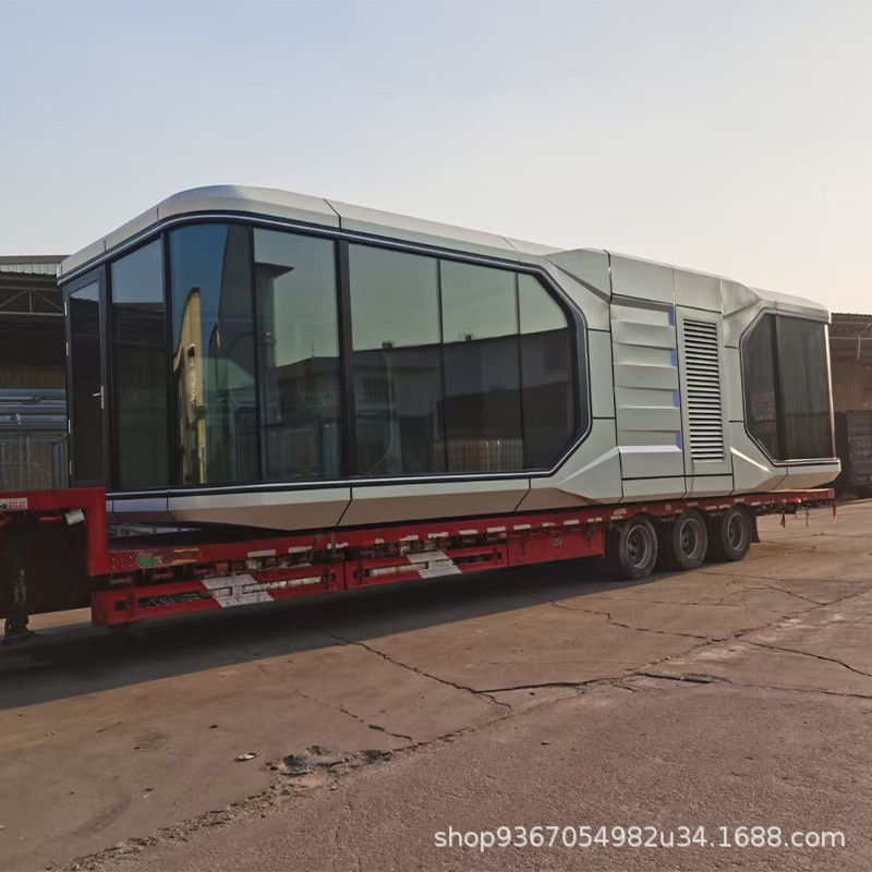 Cápsula espacial móvil al aire libre B&B camping doble habitación móvil hotel inteligente cápsula de manzana fabricante integrado