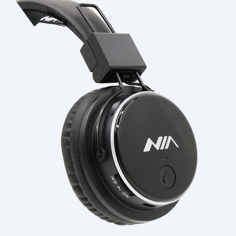 Auricular NIA-Q8 Bluetooth auriculares tarjeta MP3 radio compacto plegable suave orejeras sin presionar los oídos