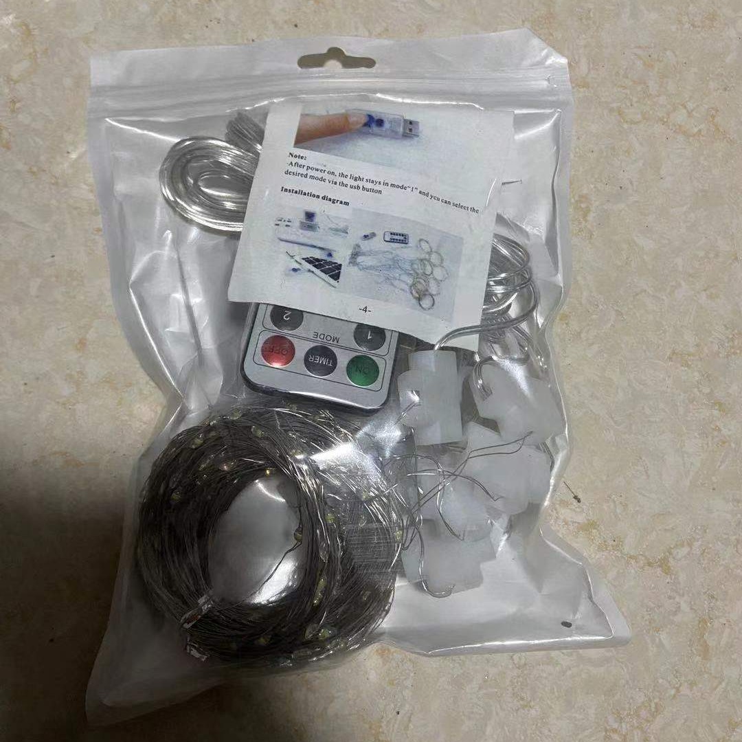 Luces de cortina de cobre con control remoto y temporizador | Guirnalda LED USB con 8 modos de iluminación