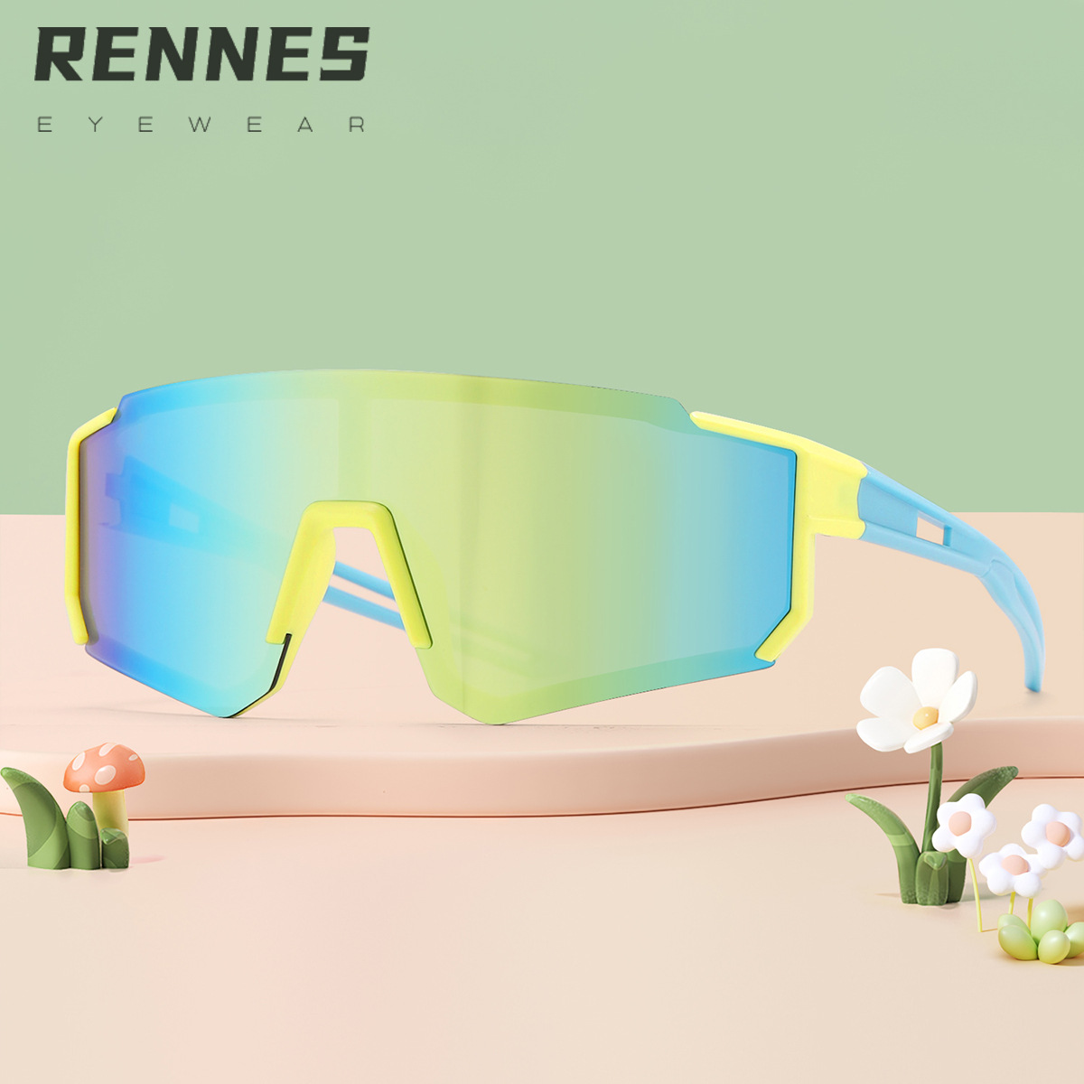 2024 nuevos niños al aire libre ciclismo a prueba de viento y gafas deportivas frescas para niños y niñas gafas de sol anti-ultravioleta de montura grande