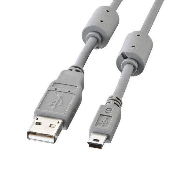 SANWA SUPPLY山业USB-miniUSB 2.0数据连接线KU-AMB518K线长1.8米