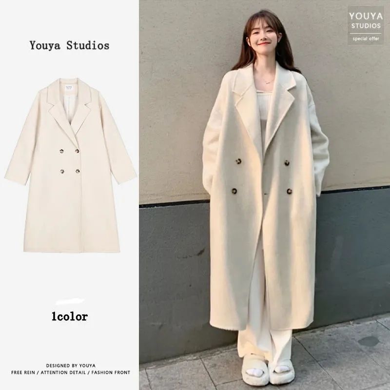 2026 Fashionable Autumn and Winter New Hepburn Style Woolen Coat for Women, Mid-Length Korean Style Loose High-End Woolen Coat 2026 Fashionable Autumn and Winter New Hepburn Style Woolen Coat for Women, Mid-Length Korean Style Loose High-End Woolen Coat