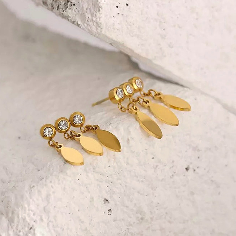 Drop Earrings Classification Holiday Occasion Fashion Geometric Copper Drop Earrings Plating Rhinestones Copper Earrings