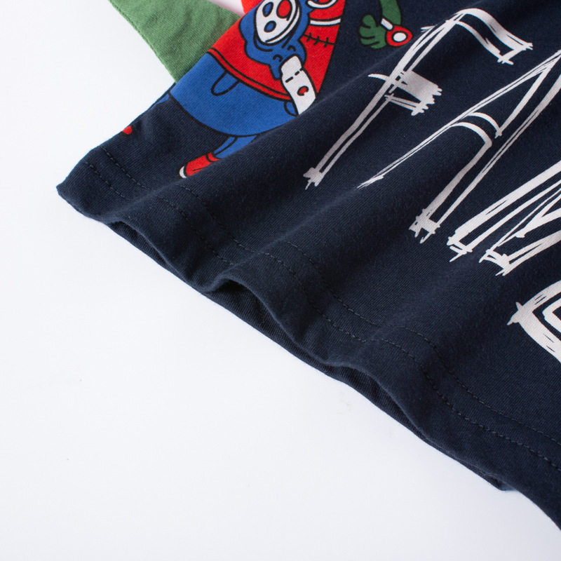 Personalizado nuevo niño de manga corta dibujos animados tridimensionales letras de dinosaurio de algodón para niños camisetas para bebés una muestra