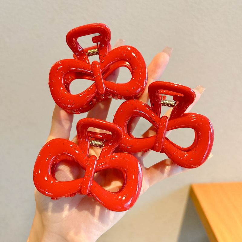 Anchor Clip de tiburón de arco de sangrado para mujeres de alto nivel no lastimar la cabeza detrás del clip de agarre de cabello de invierno y otoño