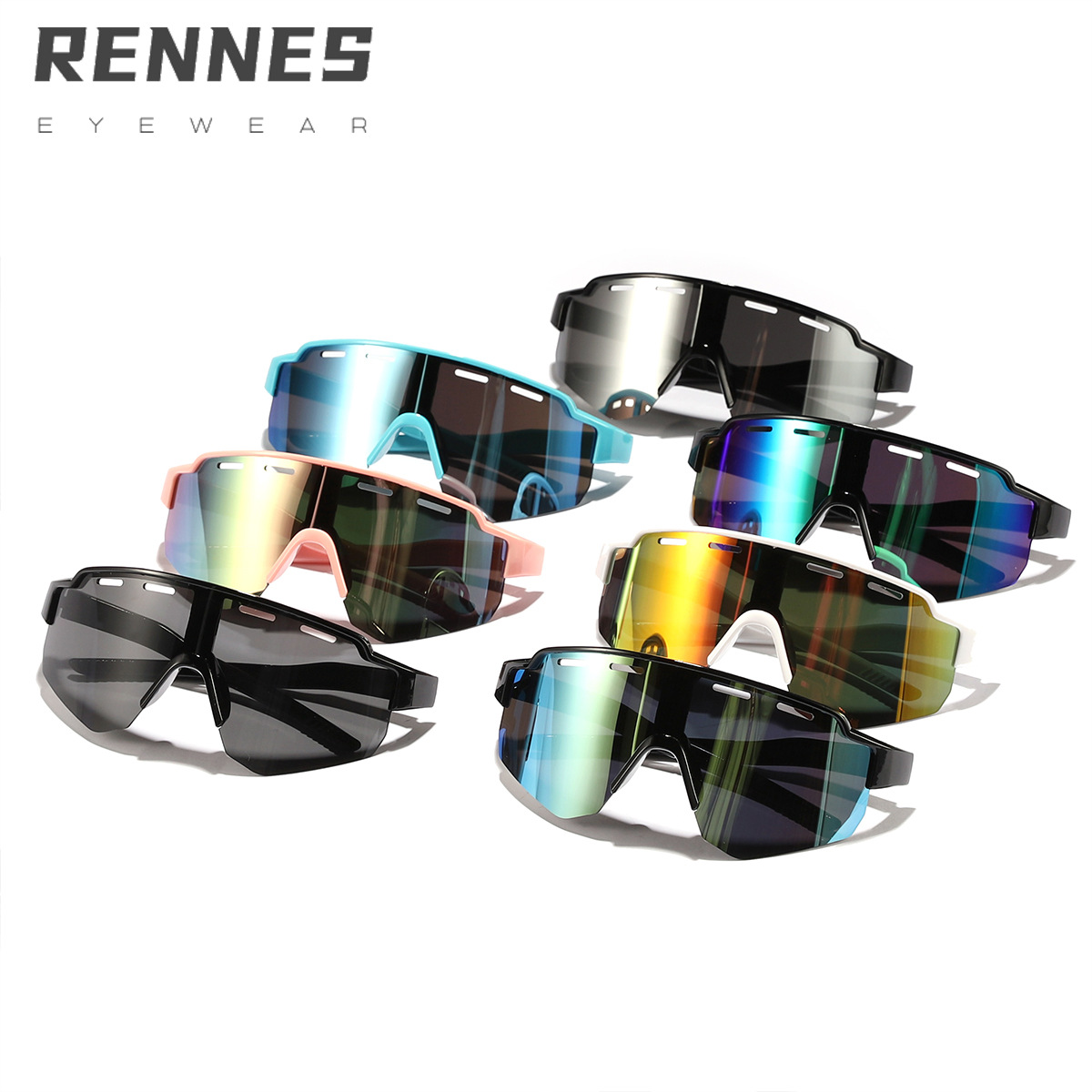 Nuevo estilo transfronterizo para niños, ciclismo al aire libre, gafas deportivas a prueba de viento y geniales, gafas de sol anti-ultravioleta de montura grande para niños y niñas