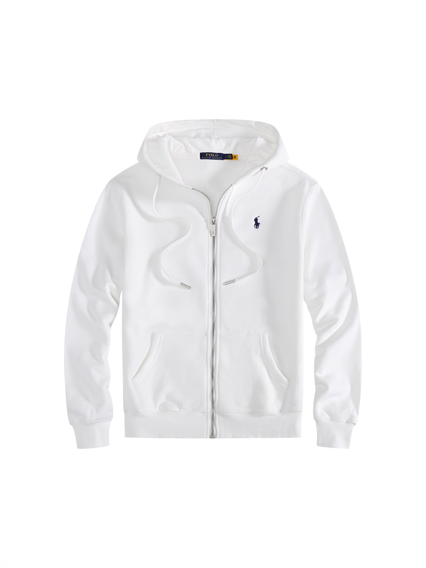 Winter Fleece-Lined New Original Rl Paul Pony Logo Men's Sweatshirt Cardigan Thickeneded Pure Cotton Casual Pure Color Hooded