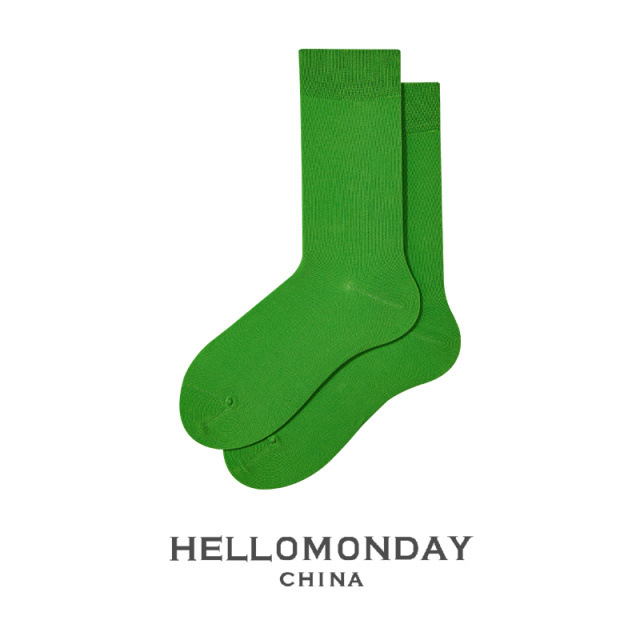 34012 Zhuji calcetines de dopamina de color sólido medias de hombre mediados de la pantorrilla ins moda estilo preppy mujeres retro japonesas