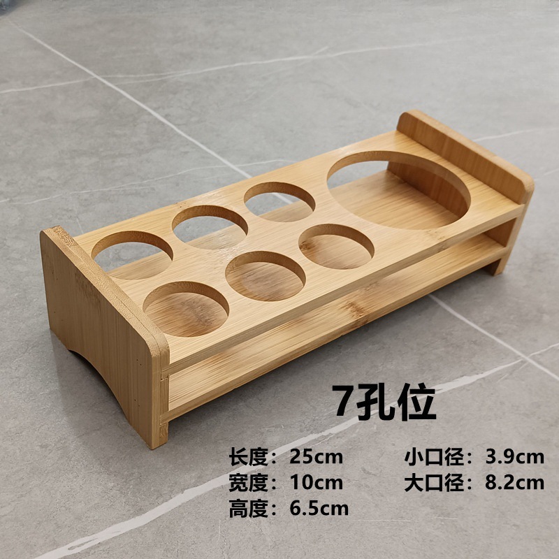 Vaso de licor de bambú divididor de licor estante de bala un soporte de tazas de bambú y madera estante de almacenamiento de tazas de licor pequeño soporte de tazas de licor
