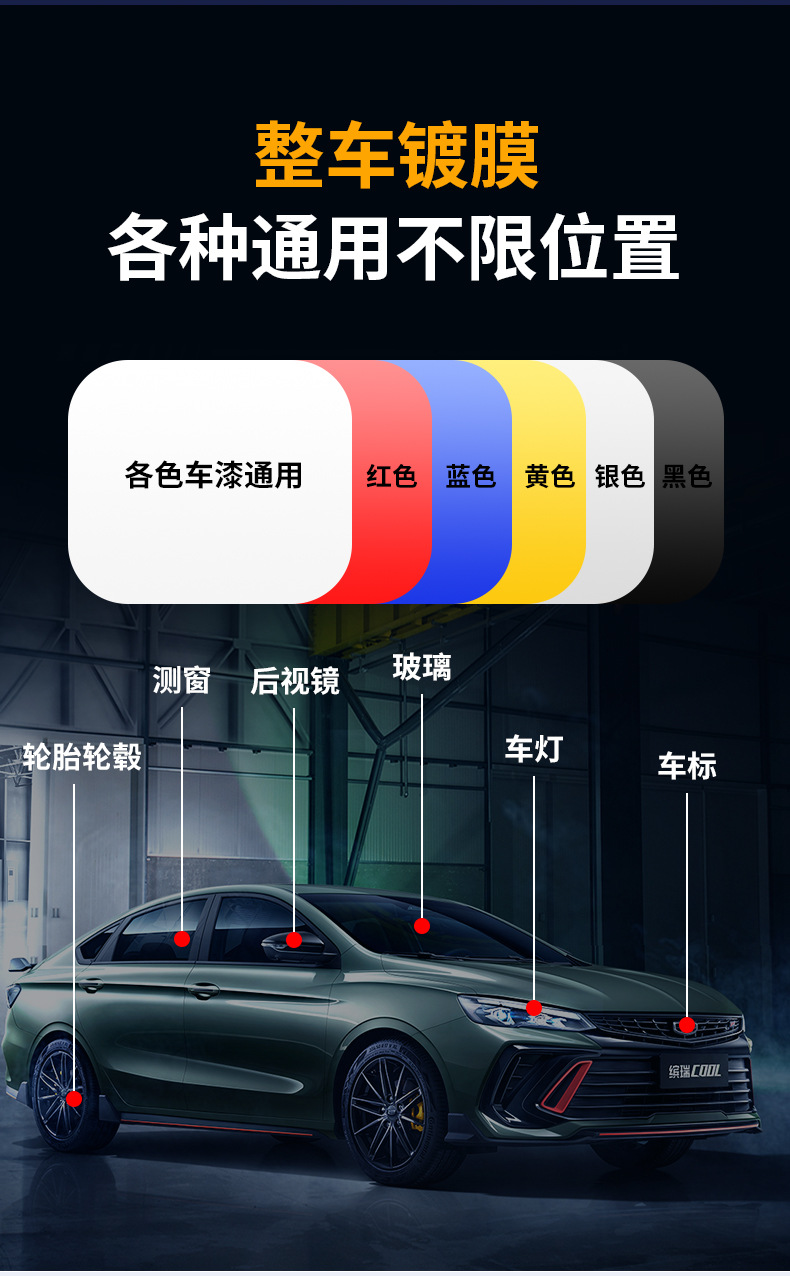 Car Atomized Crystal Shield, Water Repellent, Anti-Fouling, Anti-Rust Paint, Micro-Plated Crystal Car Supplies, Coating Car Paint, Beauty Care