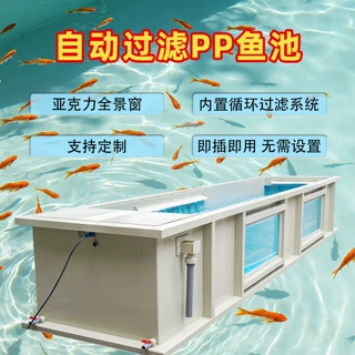 启立PP塑料锦鲤鱼池加厚养殖箱转鼓过滤一体机海鲜池暂养鱼池观赏