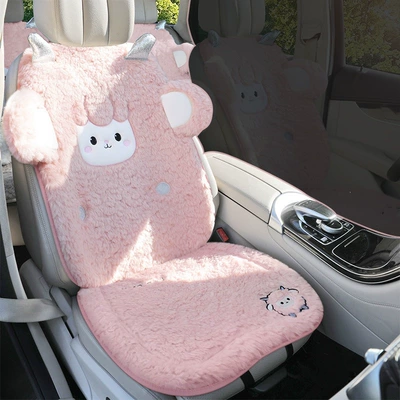 Wool pad | single-piece plush, 2025 new model - sakura-pink-single-seatthickened-lamb-wool-super-warm-non-slip-and-durable