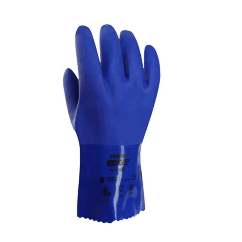 安思尔14-662 PVC涂层防化手套长26cm耐酸碱