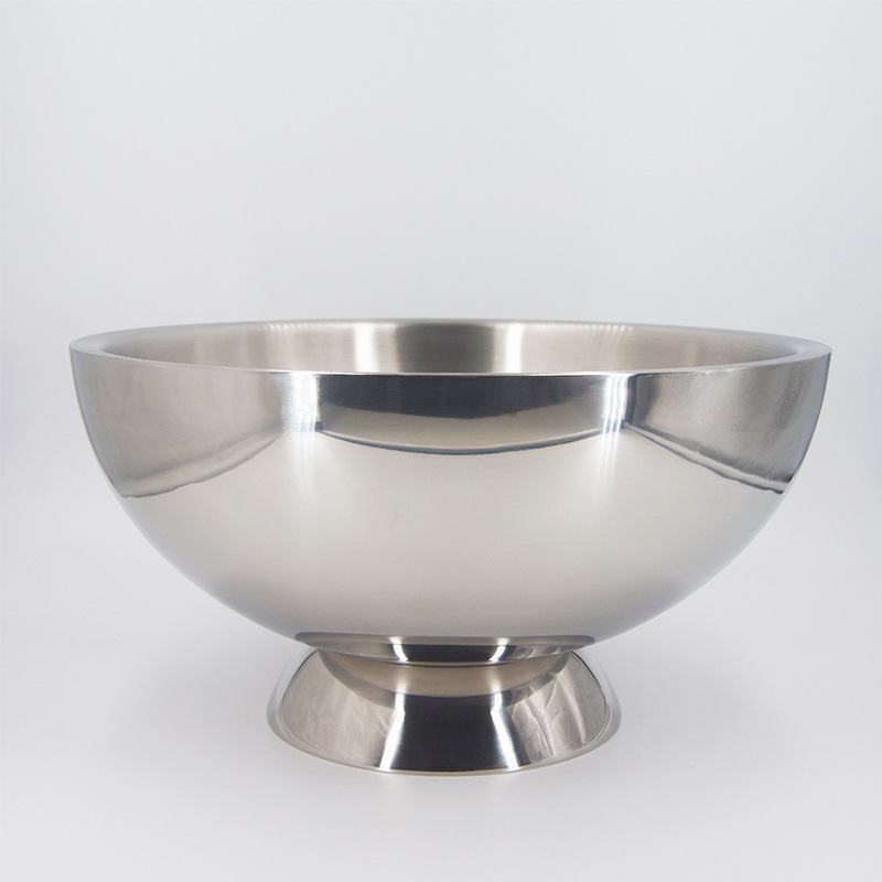 304 tazón de champán de acero inoxidable 8L tazón de ensalada tazón de grano de hielo medio barril de vino de alta calidad al por mayor