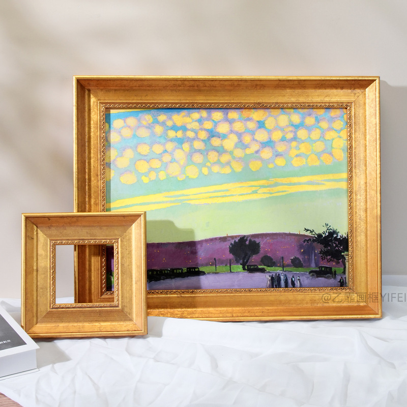 Vintage Gold Foil Oil Painting French Minimalist Custom Wooden Framed Wooden Picture Frame Solid Wood Frame Self-Assembled Photo Frame Empty Frame Vintage Gold Foil Oil Painting French Minimalist Custom Wooden Framed Wooden Picture Frame Solid Wood Frame Self-Assembled Photo Frame Empty Frame