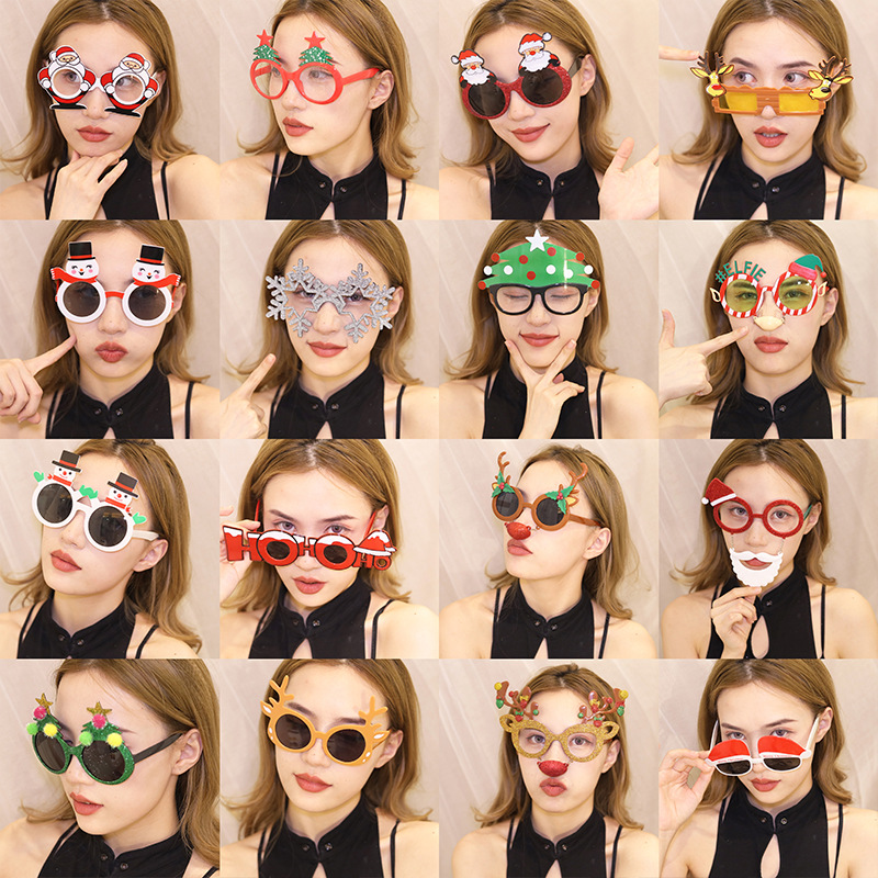 Marcos de Lentes Divertidos de Navidad de ABS Decorativo para Fiesta de Navidad