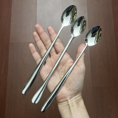 ステンレス製アイススプーン家庭用長柄攪拌スプーン丸柄カクテルスプーン多目的先スプーン氷先スプーン
