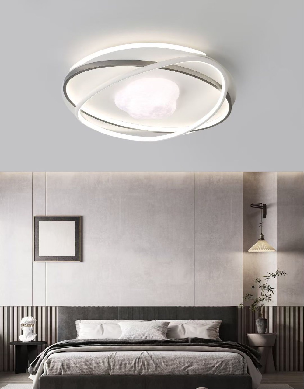 lámpara de techo del dormitorio moderna y simple lujosa nube sensación de niebla minimalista led protección de ojos estudio dormitorio principal lámpara