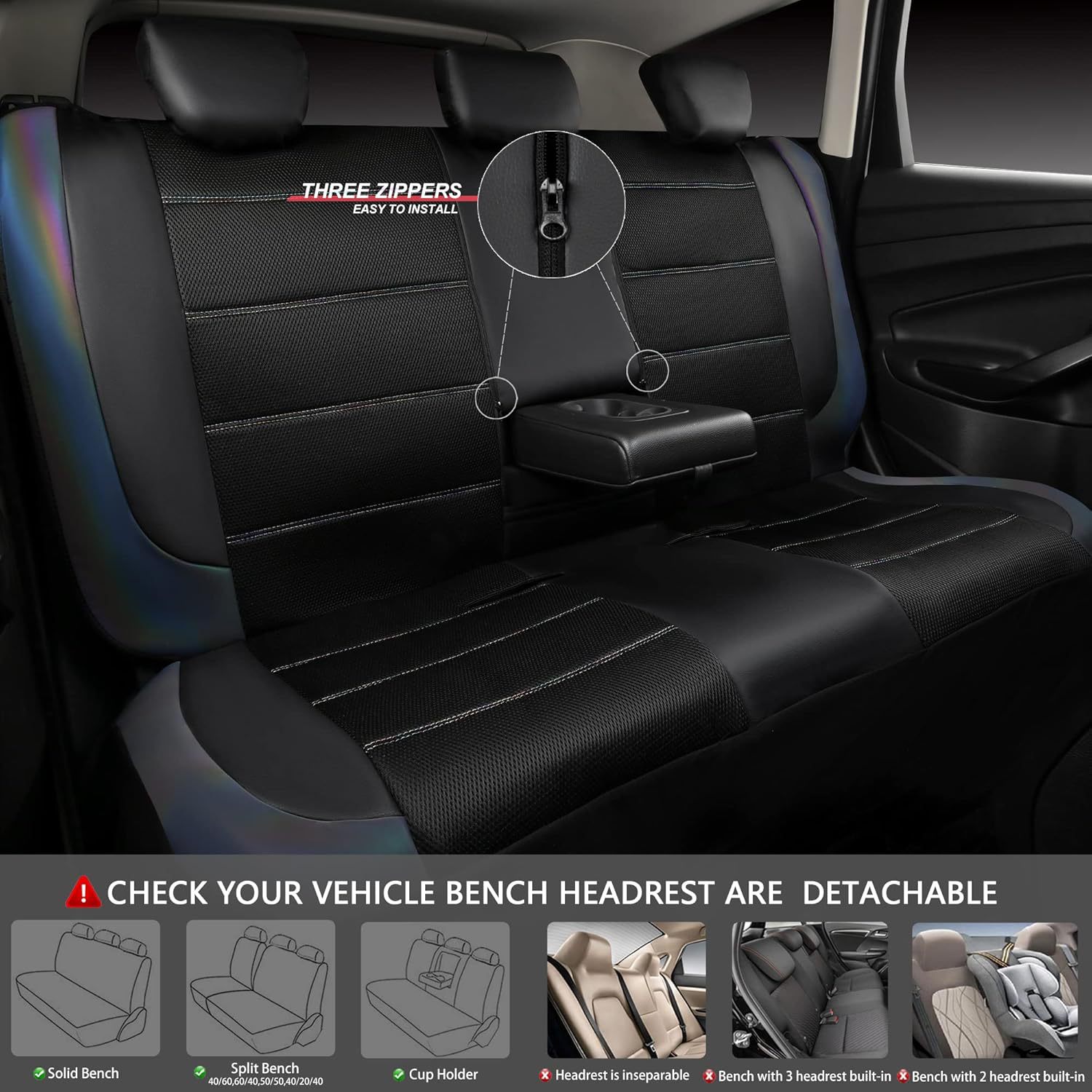 Cross-Border Pu Leather Universal Car Seat Cover Sandwich Leather Temu Amazon Meike Multi Factory Direct Sales