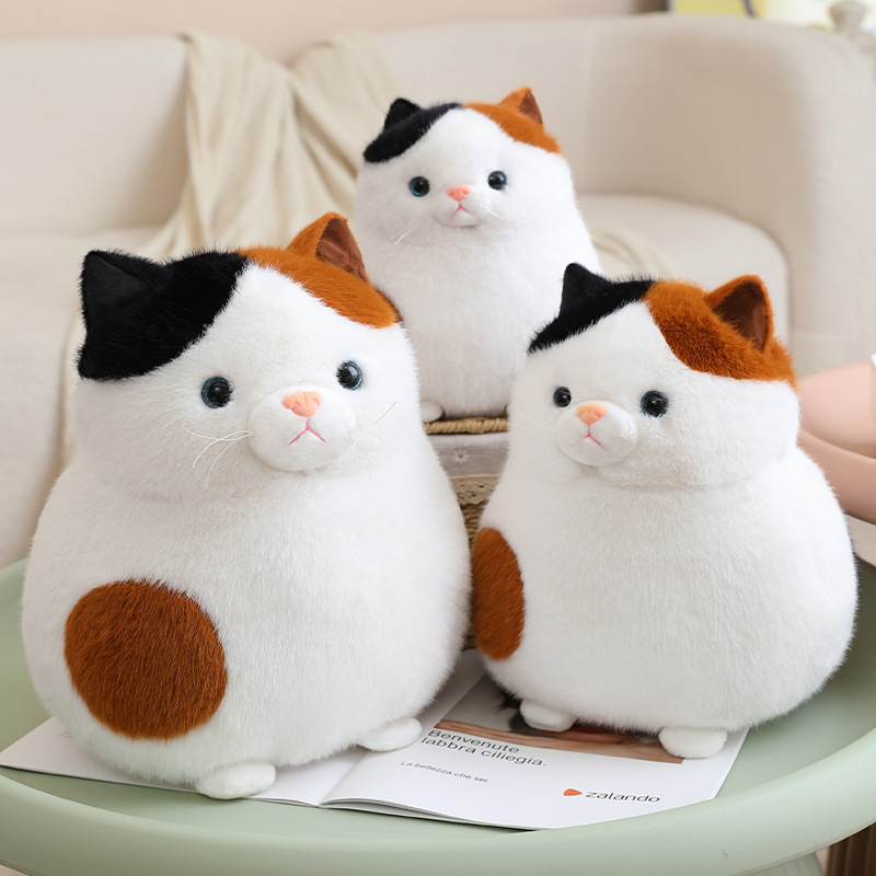 Muñeca de peluche de pelota de gato encantadora y suave para acompañar a los niños para enviar regalos a la novia de la popularidad en línea muñeca de gato