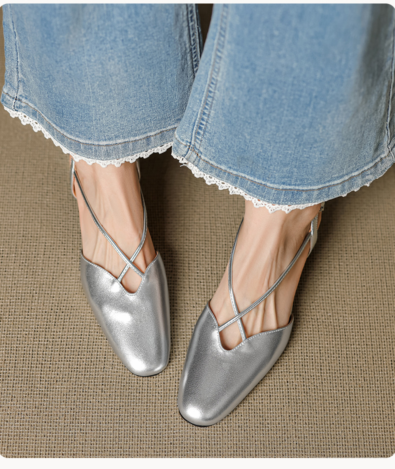 Sandal cao gót nữ mũi kín quai chéo buộc dây phong cách Hàn Quốc — đen chi tiết 10