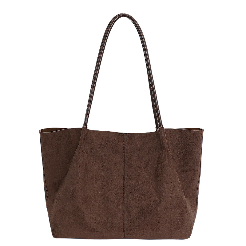 Suede Large Capacity Commuter Tote Bag 2026 Korean Style Minimalist Ins Shoulder Bag For Women - Thumbnail 8