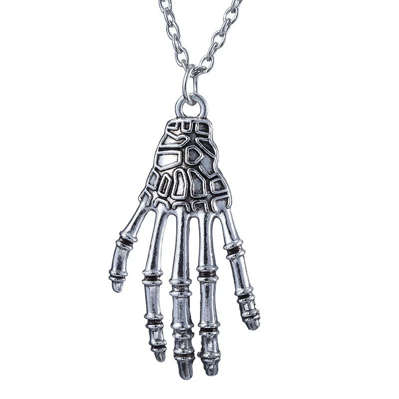 Ретро короткая skeleton hand palm clavicle цепь лунный свет сила зла пятиконечная звезда кулон Гарри Поттер ожерелье