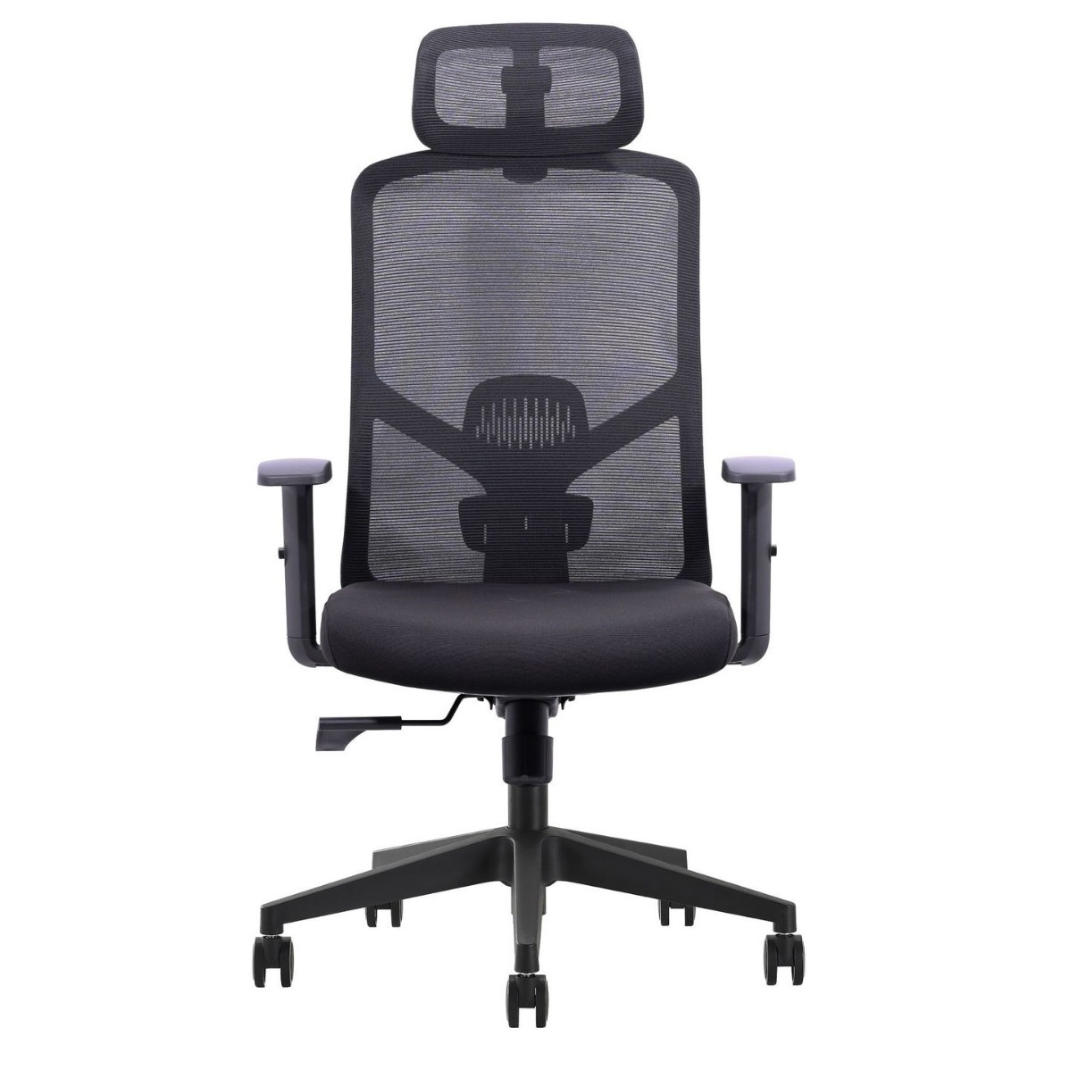 Customizable Black Plastic Lumbar Pillow, Adjustable Staff Chair, Multifunctional Computer Chair, Black Mesh Office Chair