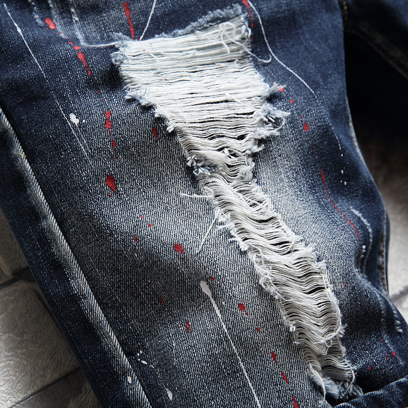 Pantaloncini jeans uomo distressed taglio dritto casual vintage_voghion.com