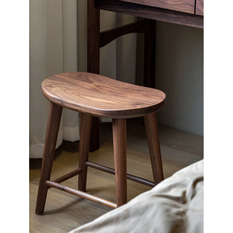 Соберите тень дерева | Норт-Европа минималистский черный орех цельного дерева комод табурет домашняя гостиная низкий табурет спальня макияж табурет