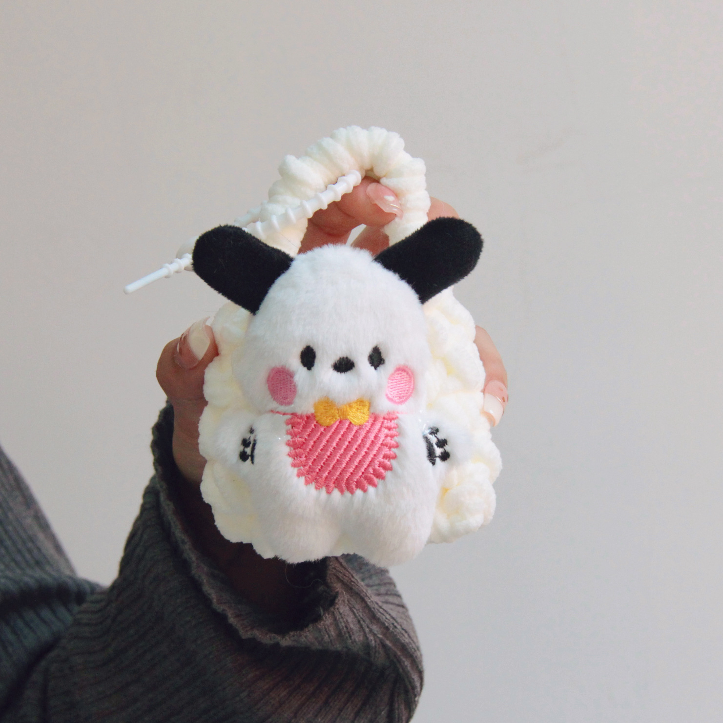 Llavero Mini Monedero Colgante de Peluche para Almacenamiento en Mochila y Llaves