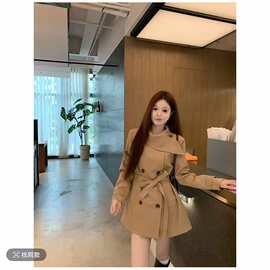 系千金家秋网红新款英伦风韩版通勤风衣外套女