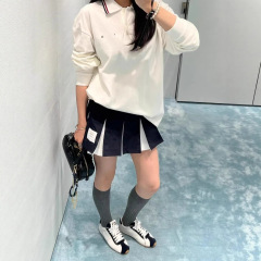25新款正确版MM家新款小标刺绣长袖POLO宽松休闲男女同款T恤上衣