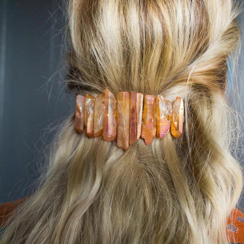 8cm Multicolor Spring Crystal Hairpin Bohemian Style European and American Style Party Dress Up Hairpin Hair Accessories Headdress