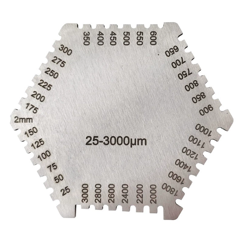 Шестиугольная краска для мокрой пленки из нержавеющей стали датчик толщины мокрой пленки гребешок карта мокрой пленки датчик толщины мокрой пленки длительный срок службы