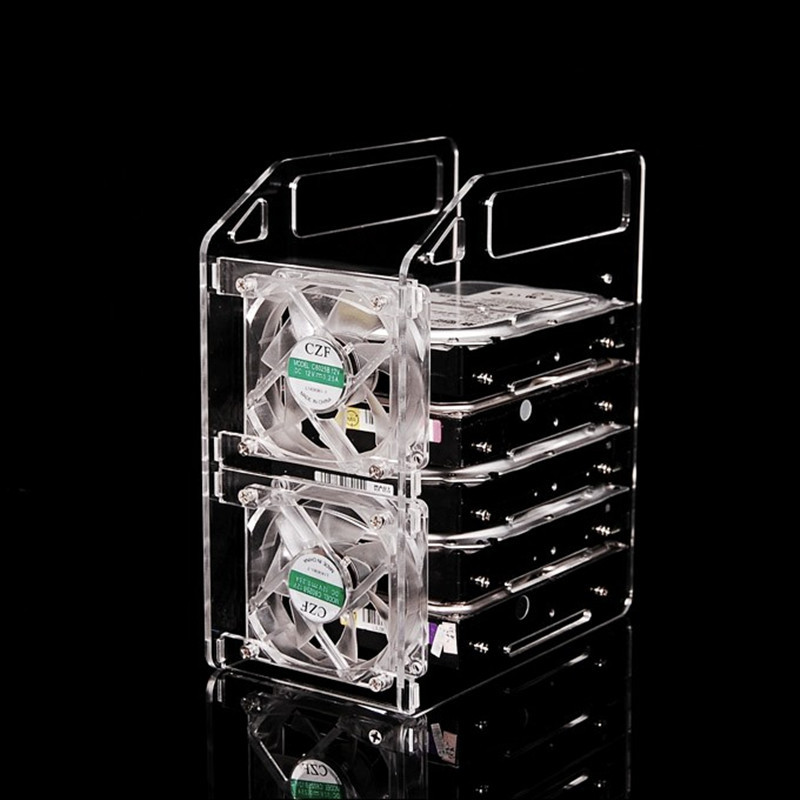 Rack de disco duro rack de expansión soporte de jaula de disco duro mecánico rack de disco duro externo 3,5 caja de disco duro acrílico transparente de escritorio