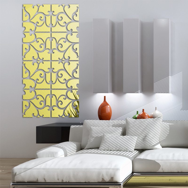 Decorative 3d Acrylic Mirror Wall Sticker Modern European Style_voghion.com