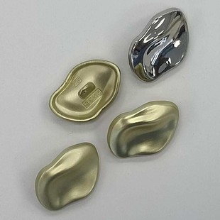 Curved Concave and Convex Surface, Special-Shaped Asymmetrical Small Fragrant Metal Button Top, Coat, Hand-Sewn Button, Exquisite Windbreaker Button