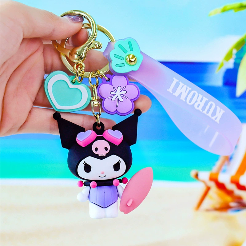 Sanrio, оригинальный мультяшный брелок, для автомобильных ключей, подвеска, аксессуар, высококачественный стиль
