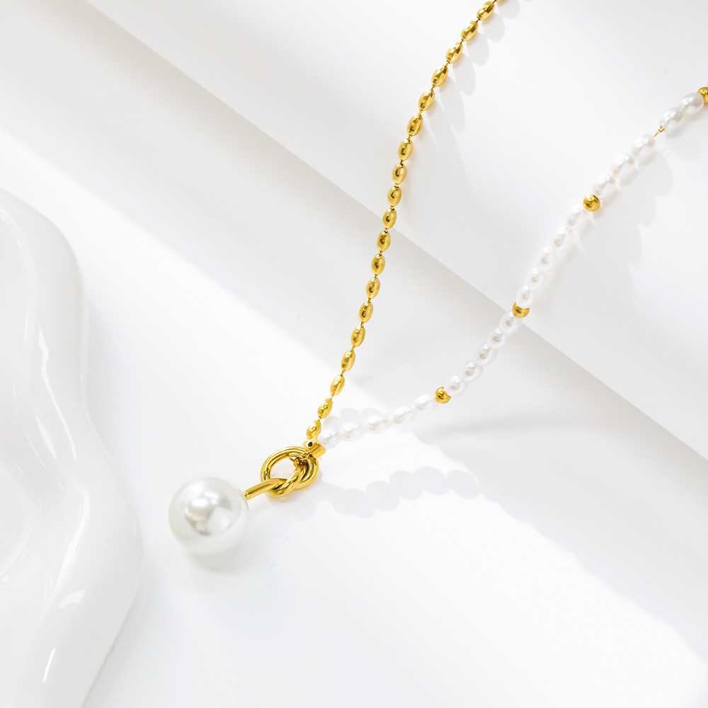 Girocollo da donna in stile retrò francese con perle di vetro_voghion.com