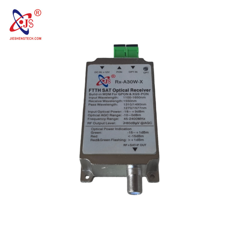 Jiesheng Rx-A30W-X Broadband Satellite Tv 45-2400Mhz Long-Distance Fiber Optic Xgs-Pon Optical Receiver