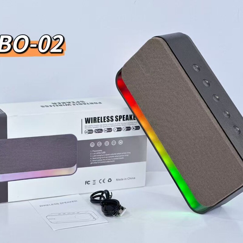 Cross-Border New Square Fabric Bluetooth Speaker Home Rgb Portable Card Speaker Subwoofer Bluetooth Speaker